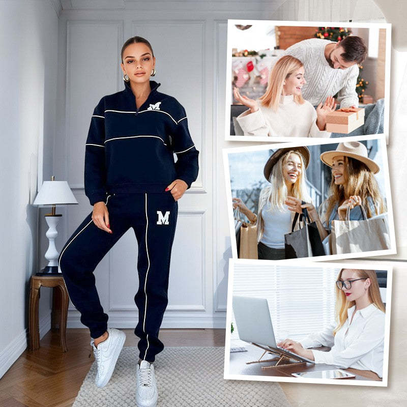Women’s Comfy 2-Piece Lounge Set – Oversized Sweatshirt & Baggy Sweatpants, Soft Casual Relaxed Fit Outfit