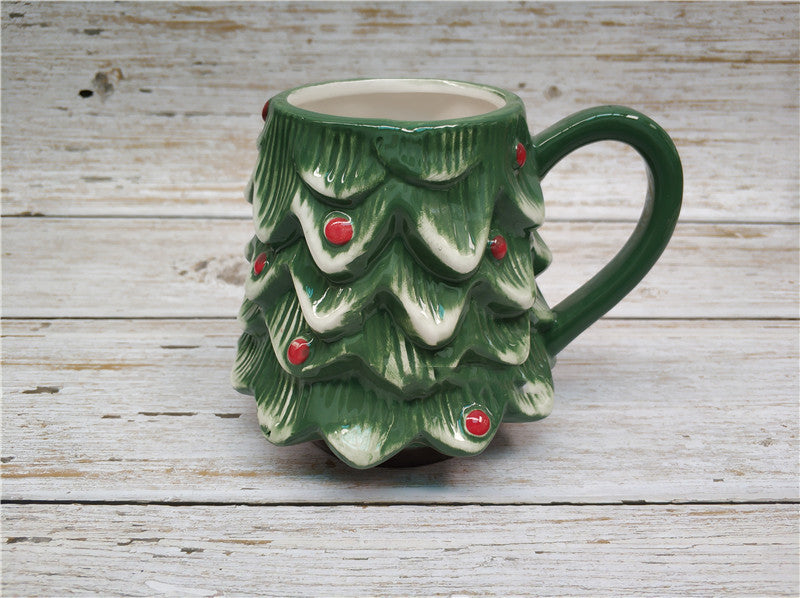 Handmade Christmas Santa Claus Ceramic Mug – Festive Painted Holiday Cup