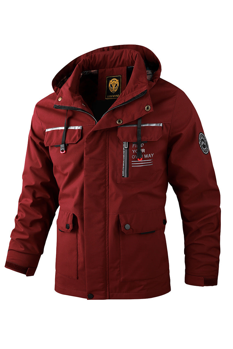 Men’s Waterproof Hooded Windbreaker Jacket – Outdoor Soft Shell Winter Coat, Warm Thick Casual Fashion, Comfortable Long Sleeve Top