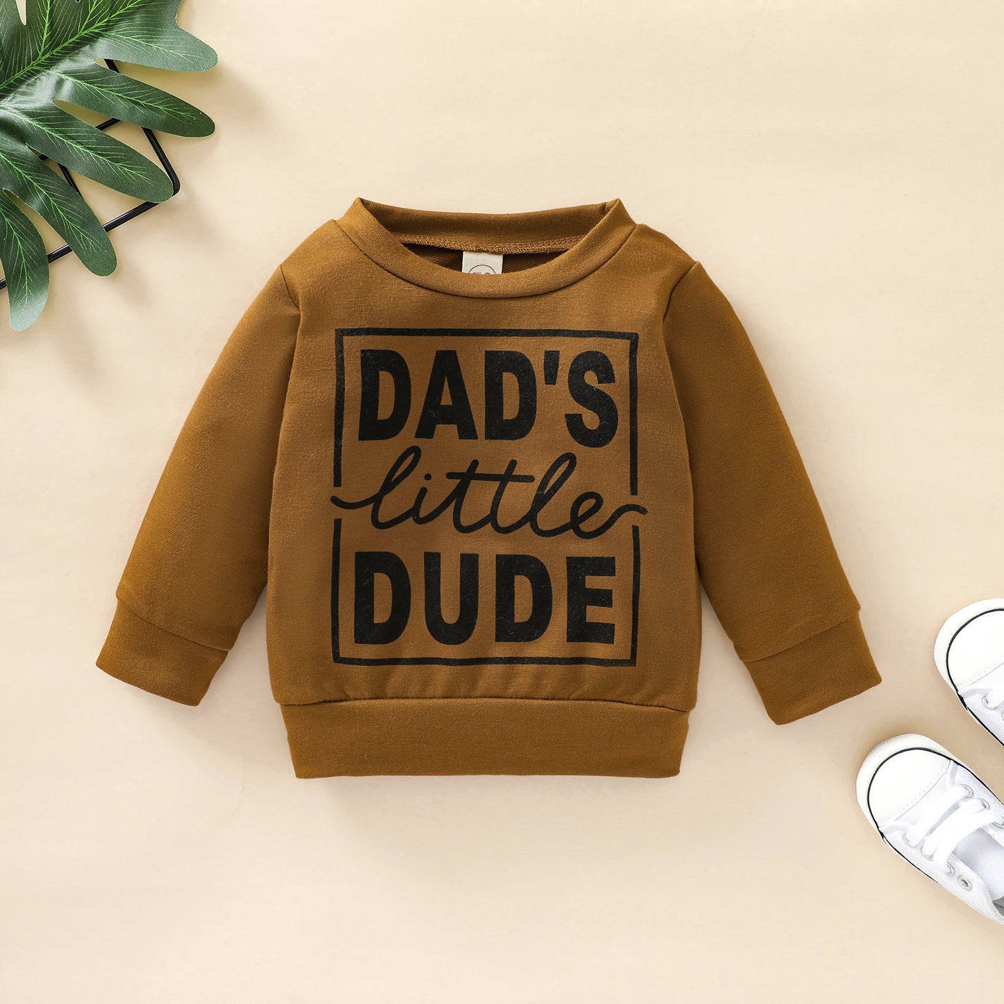 Boys Grey Letter Sweatshirt Top – Casual Polyester Pullover for Kids