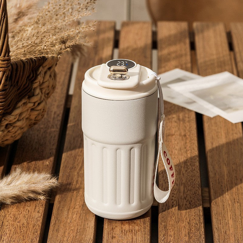 Smart Digital Thermal Stainless Steel Bottle – Portable Insulated Coffee Mug, Vacuum Flasks 450ml Keep Hot & Cold, In-Car Travel Cup