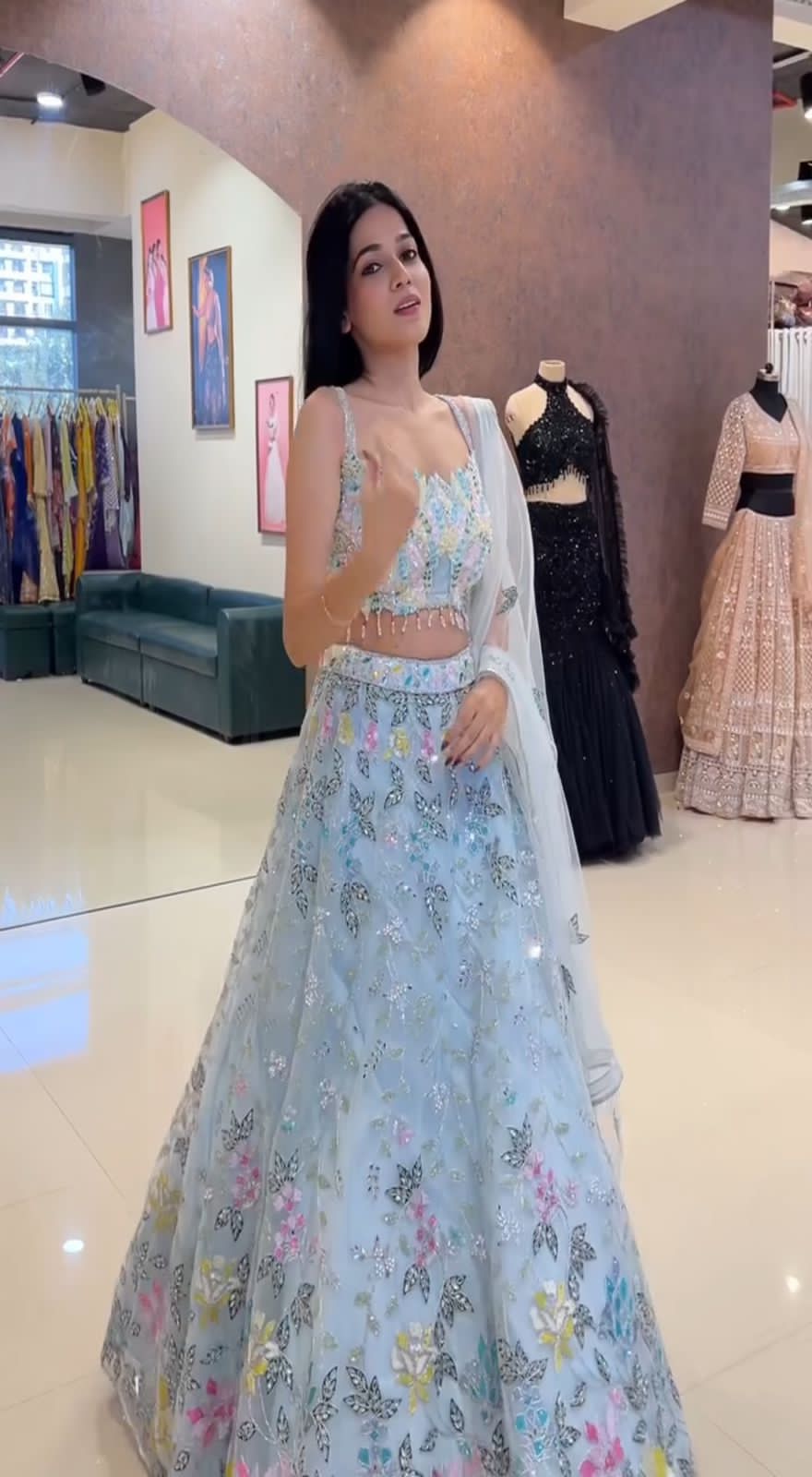 BD Launching 4 Meter Flared Sequins Embroidery Work Lehenga β Exceptional Quality with Can-Can & Canvas Layers, Designer Party & Bridal Wear