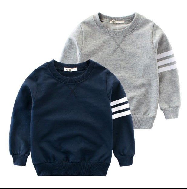 Boy’s Long Sleeve Round Neck Pullover – Casual Knit Top for Kids