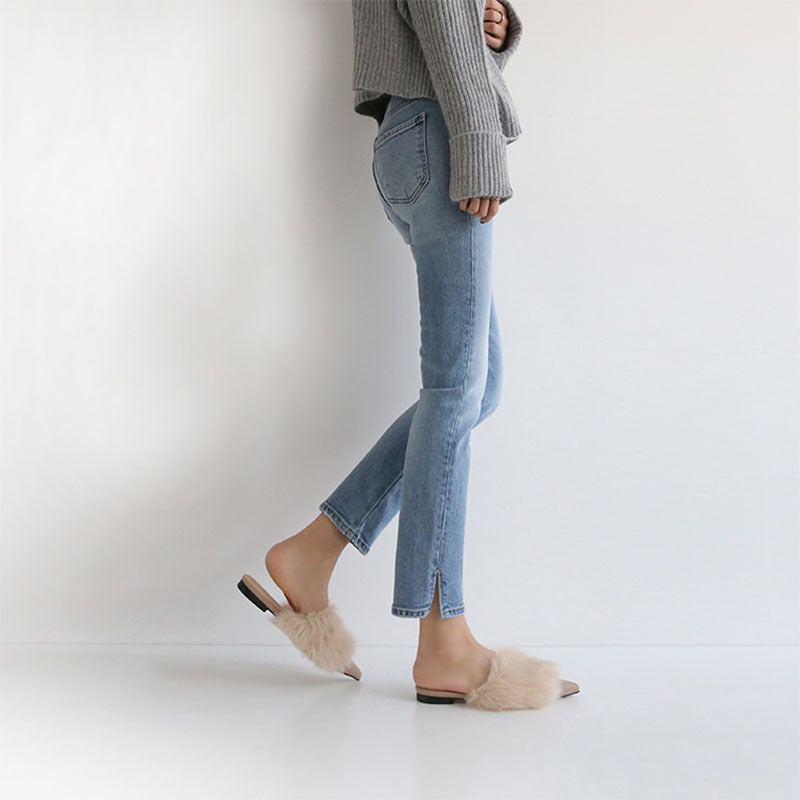 Flat Bottom Fleece Slippers – Cozy Non-Slip Warm Indoor Shoes for Women