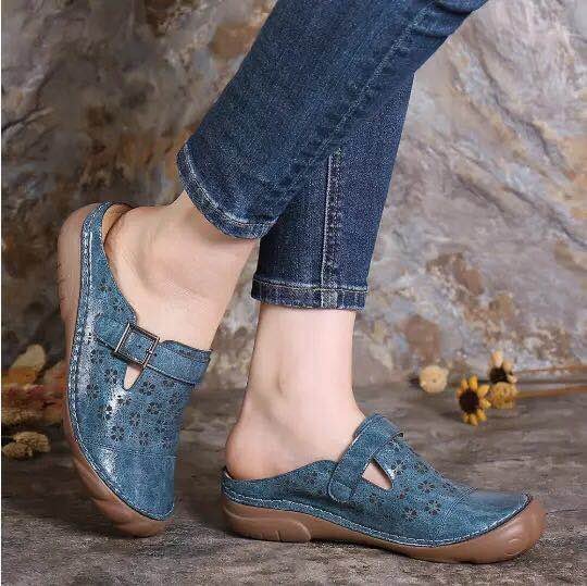 Women’s Hollow Baotou Buckle Sandals – Comfortable African Platform Slippers, Stylish Ladies Summer Slides