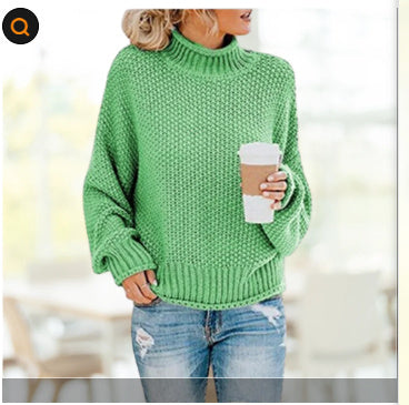 Women’s Cozy Solid Turtleneck Sweater – Winter Casual Chic Knitted Long Sleeve Pullover Top