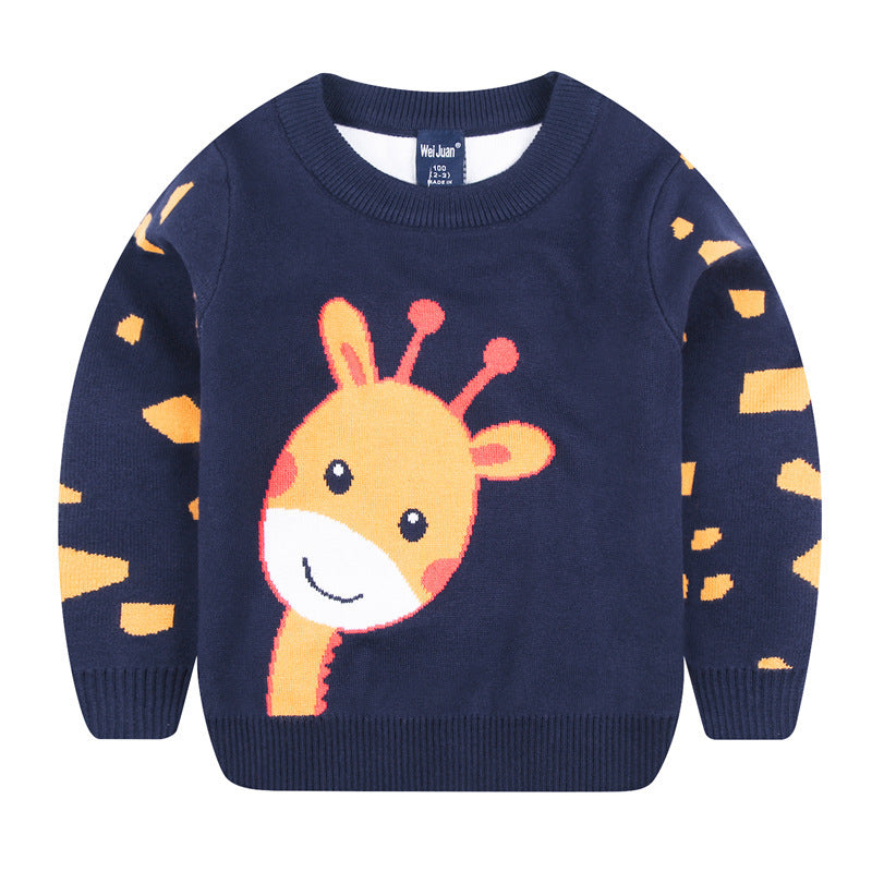 Children’s Cartoon Sweater – Fun Graphic Knit Pullover for Kids