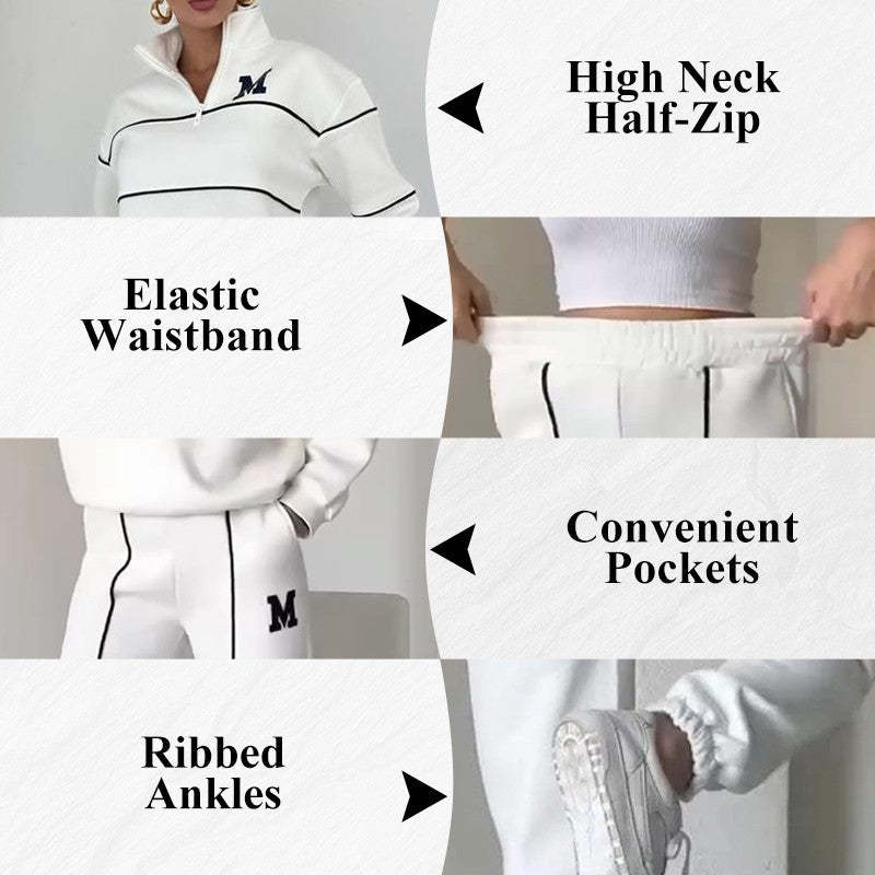 Women’s Comfy 2-Piece Lounge Set – Oversized Sweatshirt & Baggy Sweatpants, Soft Casual Relaxed Fit Outfit