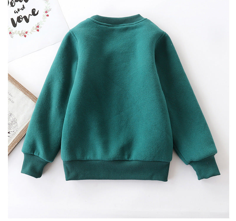 Christmas Snowman Plus Velvet Padded Baby Sweater – Warm Winter Holiday Top