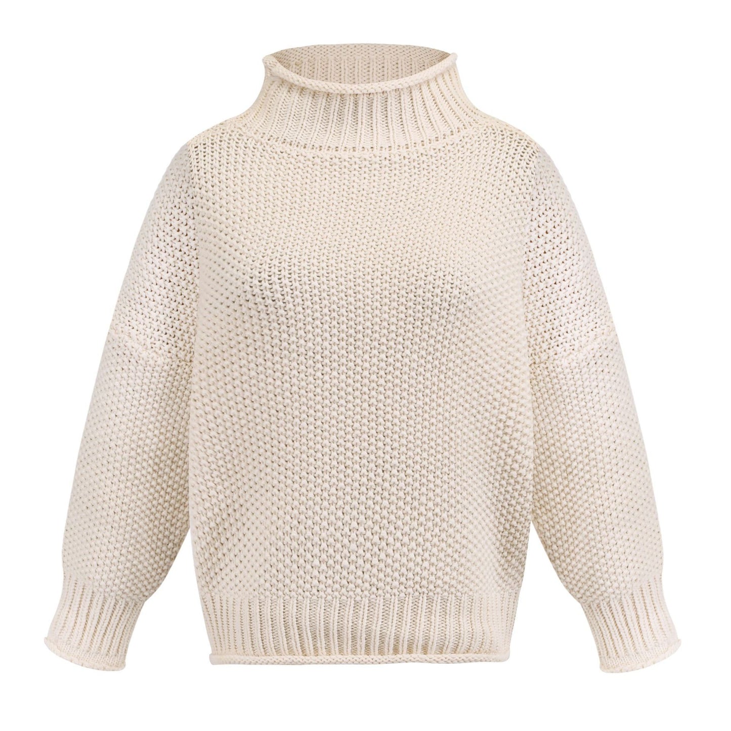 Women’s Cozy Solid Turtleneck Sweater – Winter Casual Chic Knitted Long Sleeve Pullover Top