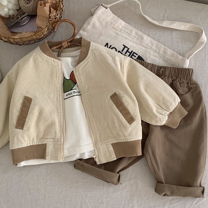 Kids Corduroy Overcoat – Spring Fashion Japanese & Korean Style Children’s Jacket