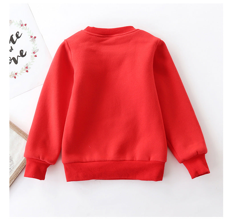 Christmas Snowman Plus Velvet Padded Baby Sweater – Warm Winter Holiday Top