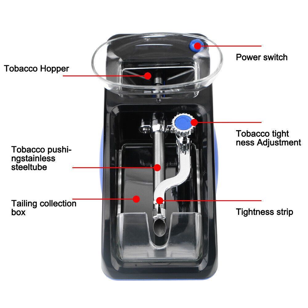 Automatic Electric Cigarette Rolling Machine – Tobacco Injector Maker, Roller Device (US Plug)