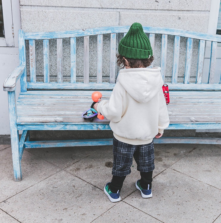 Boys Plus Velvet Hooded Sweater – Thick Autumn & Winter Shirt for Babies (1-3 Years)