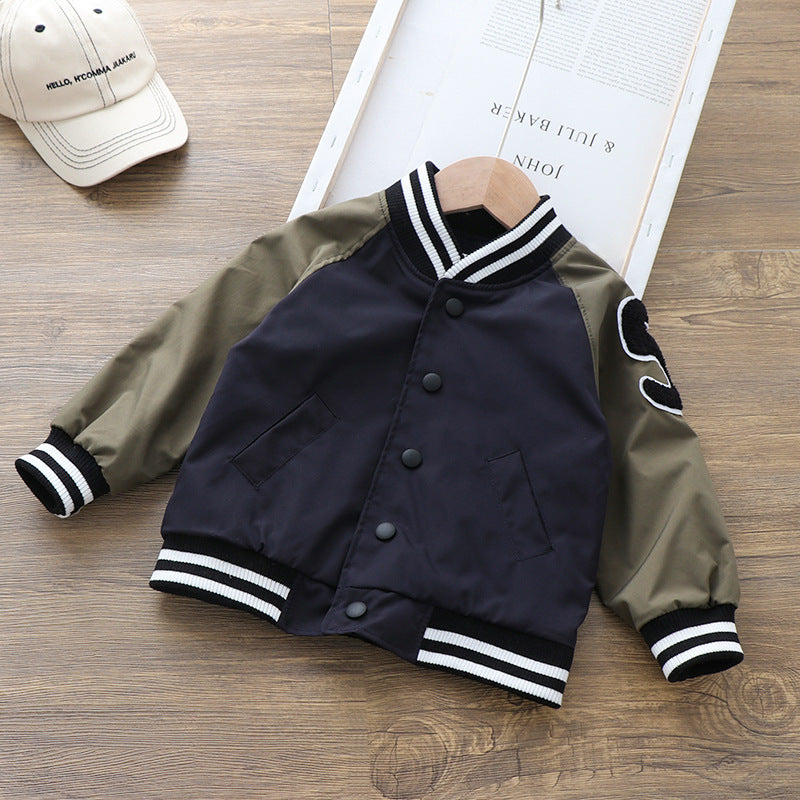 New Boys Handsome Baseball Uniform Coat – Stand Collar Jacket