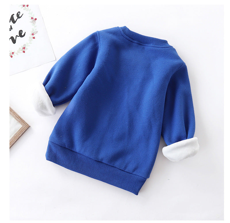 Christmas Snowman Plus Velvet Padded Baby Sweater – Warm Winter Holiday Top