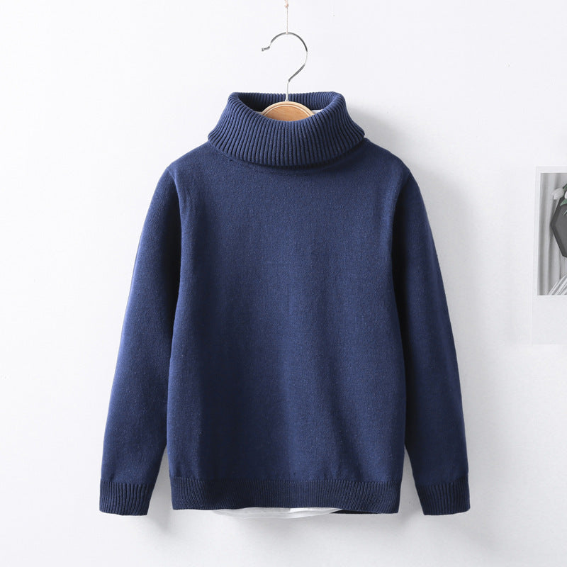 Autumn & Winter High Collar Children’s Knitwear – Warm Turtleneck Sweater for Kids