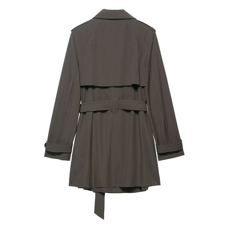 Women’s Hydrophobic Windproof Double Breasted Trench Coat – Elegant Water-Repellent Long Outerwear