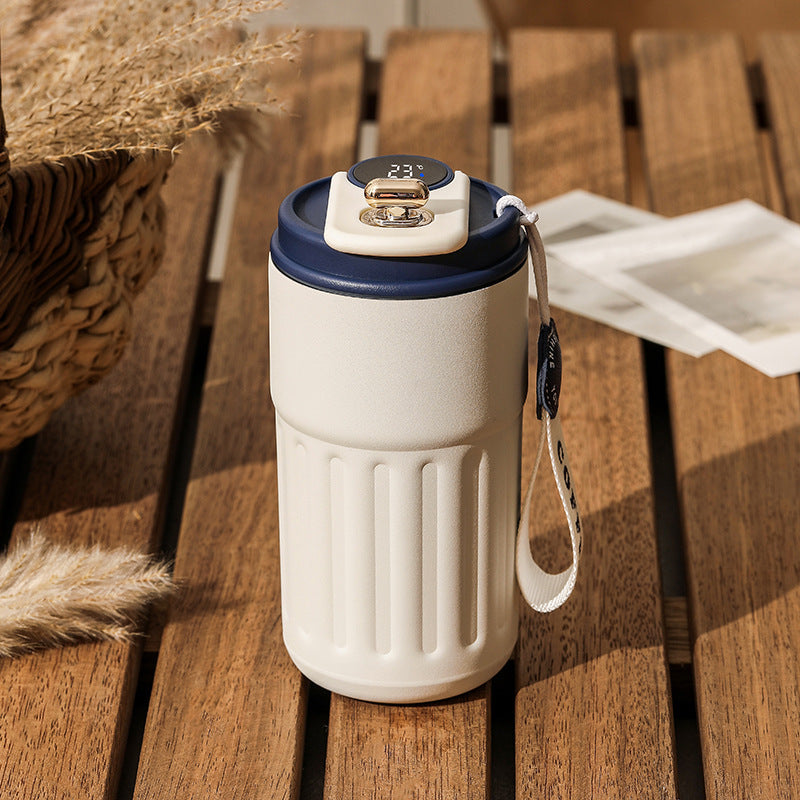 Smart Digital Thermal Stainless Steel Bottle – Portable Insulated Coffee Mug, Vacuum Flasks 450ml Keep Hot & Cold, In-Car Travel Cup