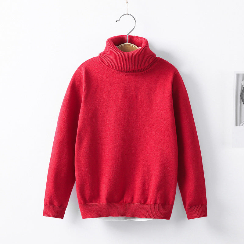 Autumn & Winter High Collar Children’s Knitwear – Warm Turtleneck Sweater for Kids