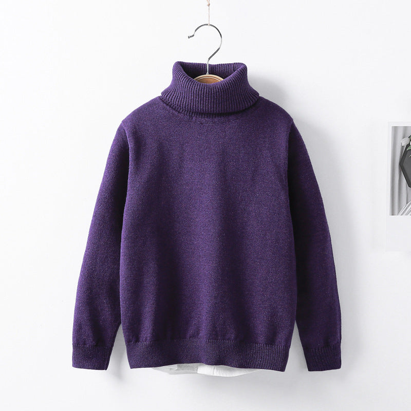 Autumn & Winter High Collar Children’s Knitwear – Warm Turtleneck Sweater for Kids
