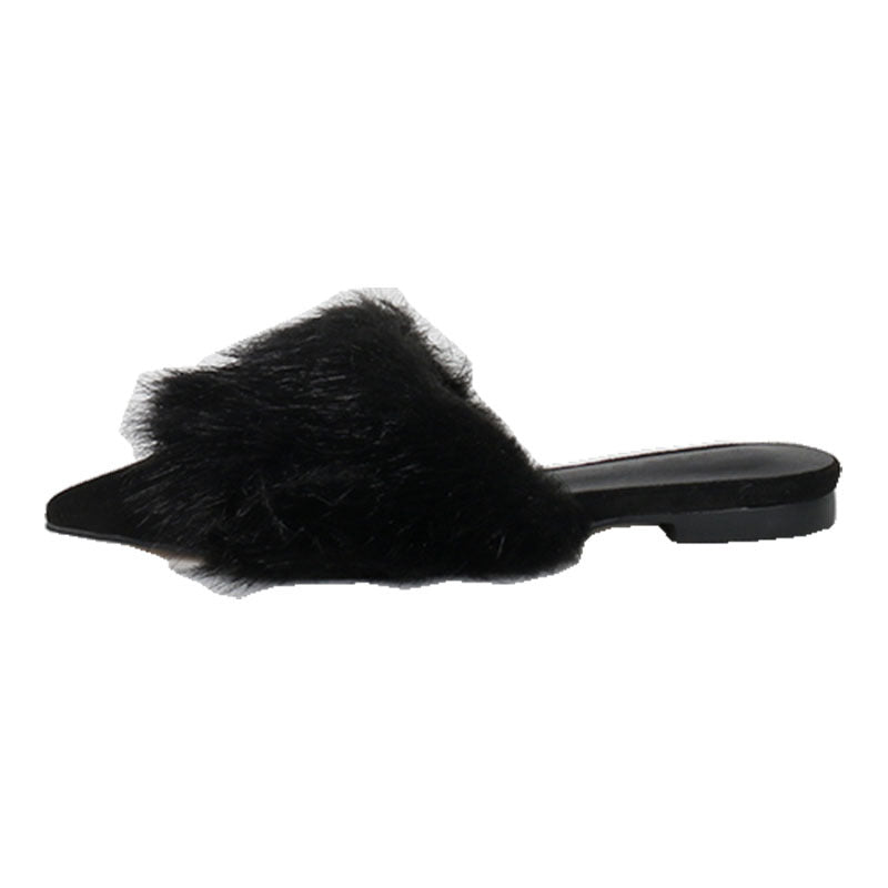 Flat Bottom Fleece Slippers – Cozy Non-Slip Warm Indoor Shoes for Women