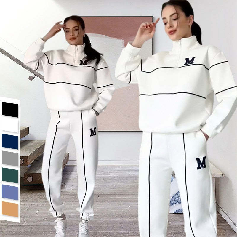 Women’s Comfy 2-Piece Lounge Set – Oversized Sweatshirt & Baggy Sweatpants, Soft Casual Relaxed Fit Outfit