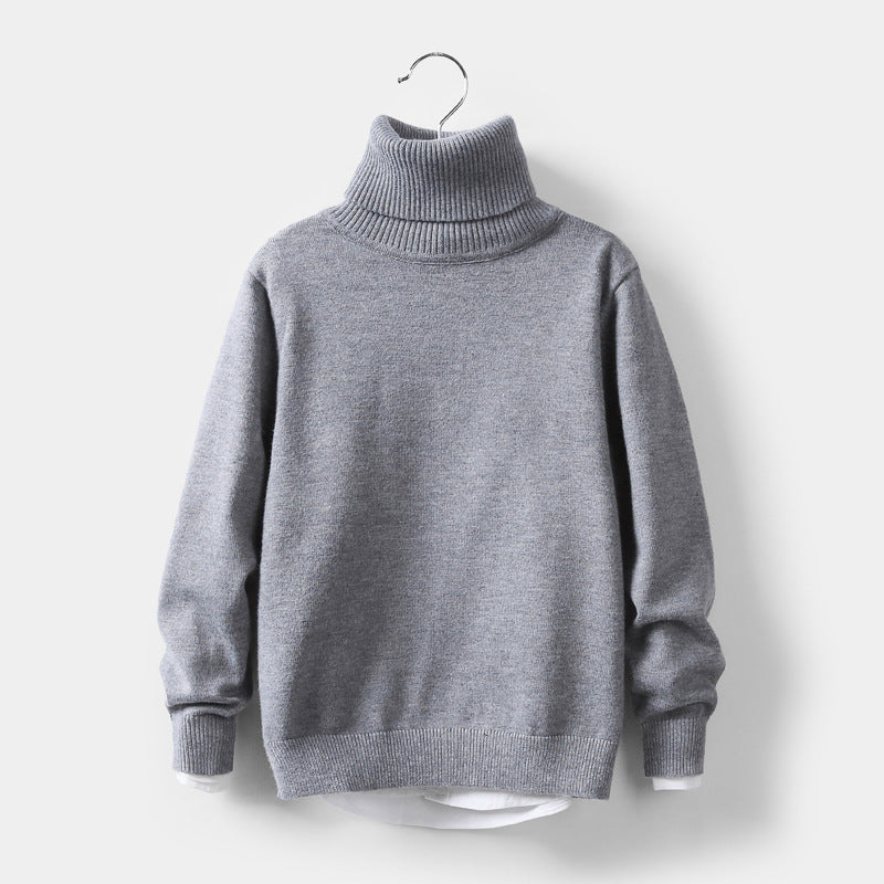 Autumn & Winter High Collar Children’s Knitwear – Warm Turtleneck Sweater for Kids