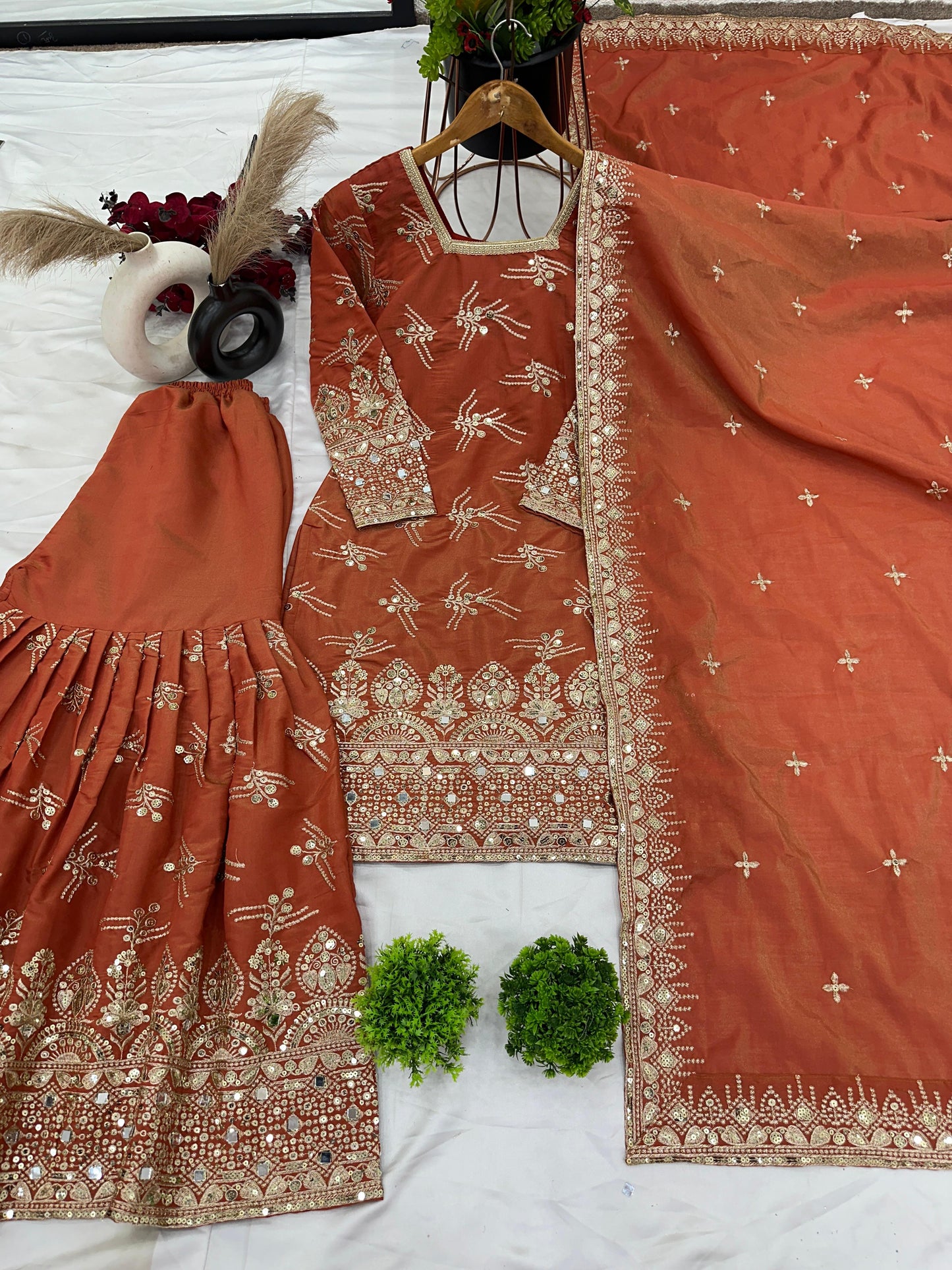 Simmer Silk Ready-to-Wear Set β Full Embroidery & Sequin Detailing, Designer Party & Festive Collection