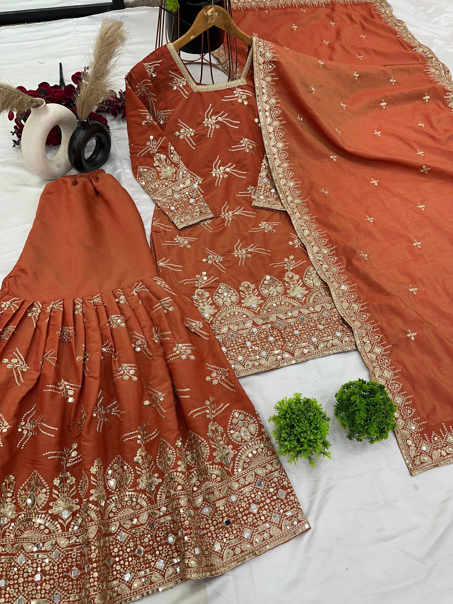 Simmer Silk Ready-to-Wear Set β Full Embroidery & Sequin Detailing, Designer Party & Festive Collection