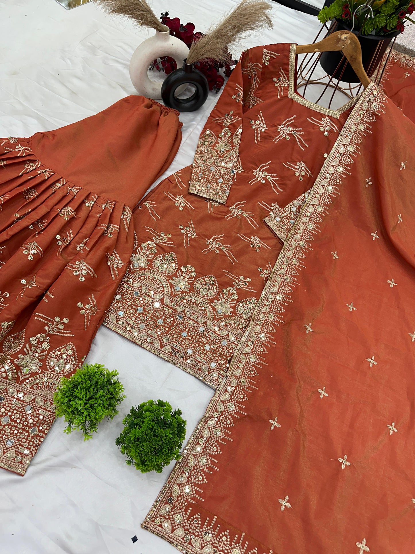 Simmer Silk Ready-to-Wear Set β Full Embroidery & Sequin Detailing, Designer Party & Festive Collection