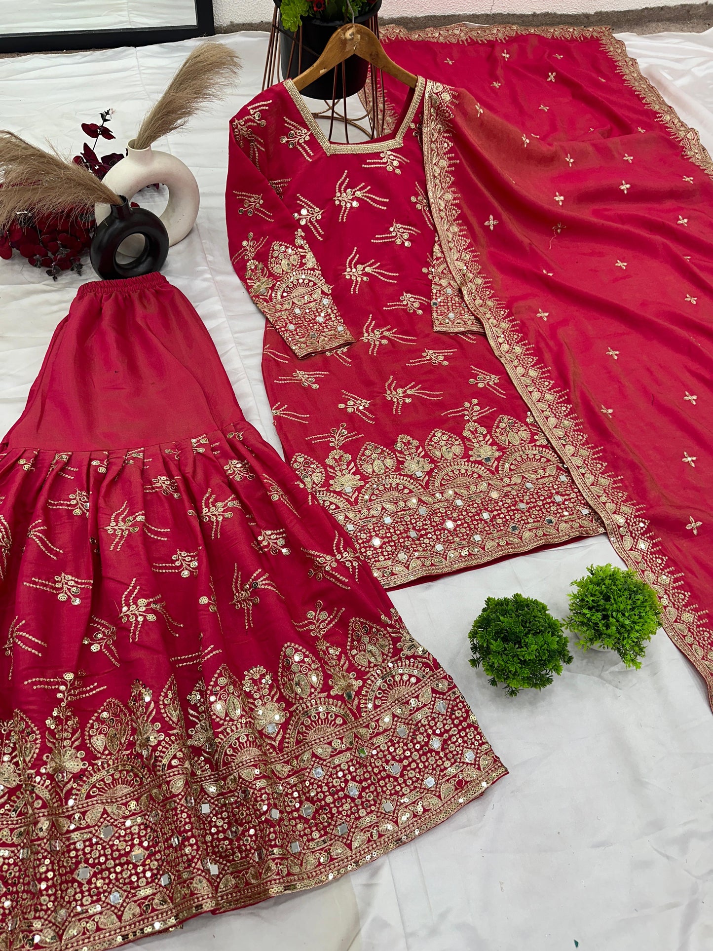 Simmer Silk Ready-to-Wear Set β Full Embroidery & Sequin Detailing, Designer Party & Festive Collection