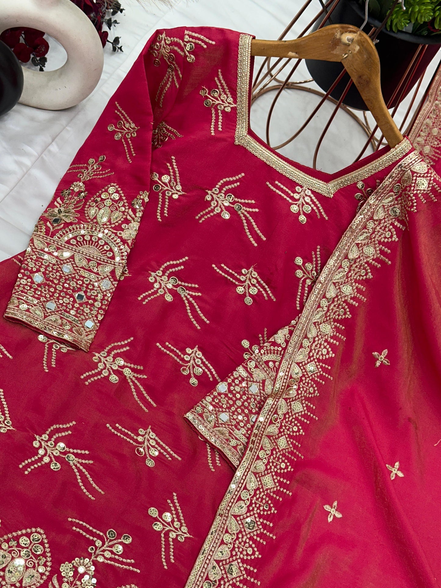 Simmer Silk Ready-to-Wear Set β Full Embroidery & Sequin Detailing, Designer Party & Festive Collection