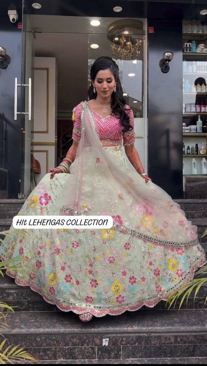 Bridal Heavy Embroidered Sequin & Real Mirror Work Lehenga Choli with Dupatta – Designer Wedding Collection