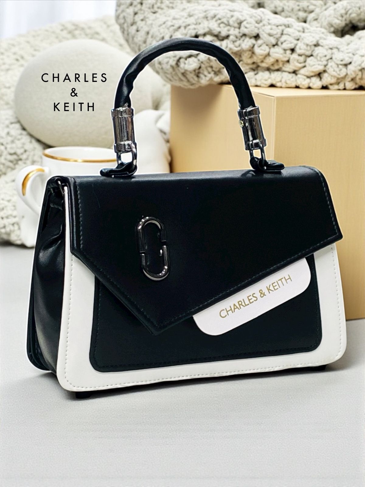 Charles & Keith PU Leather Sling Bag – Stylish Crossbody