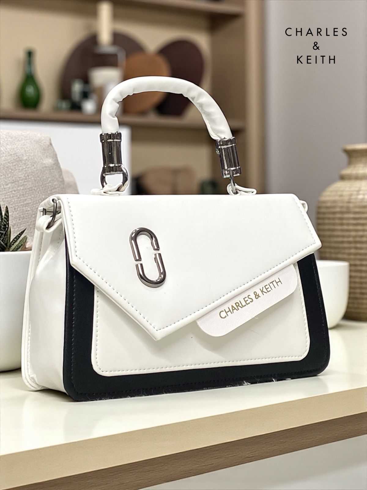 Charles & Keith PU Leather Sling Bag – Stylish Crossbody