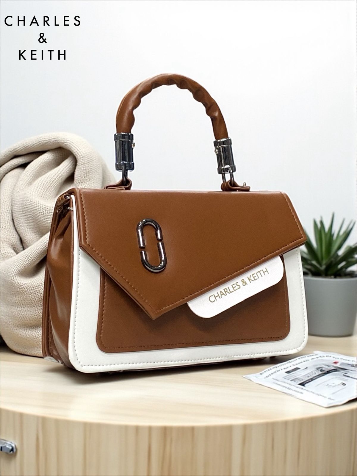 Charles & Keith PU Leather Sling Bag – Stylish Crossbody