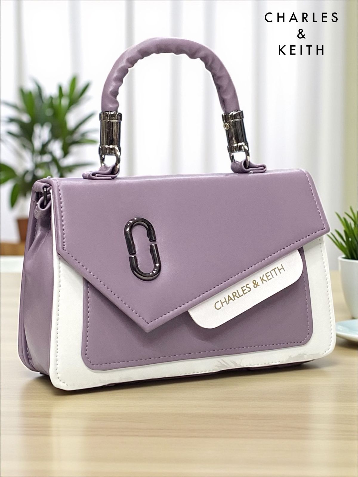 Charles & Keith PU Leather Sling Bag – Stylish Crossbody