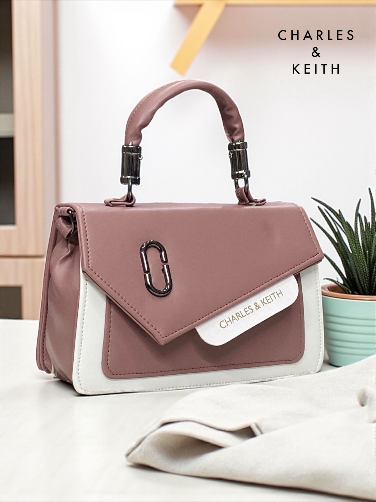 Charles & Keith PU Leather Sling Bag – Stylish Crossbody