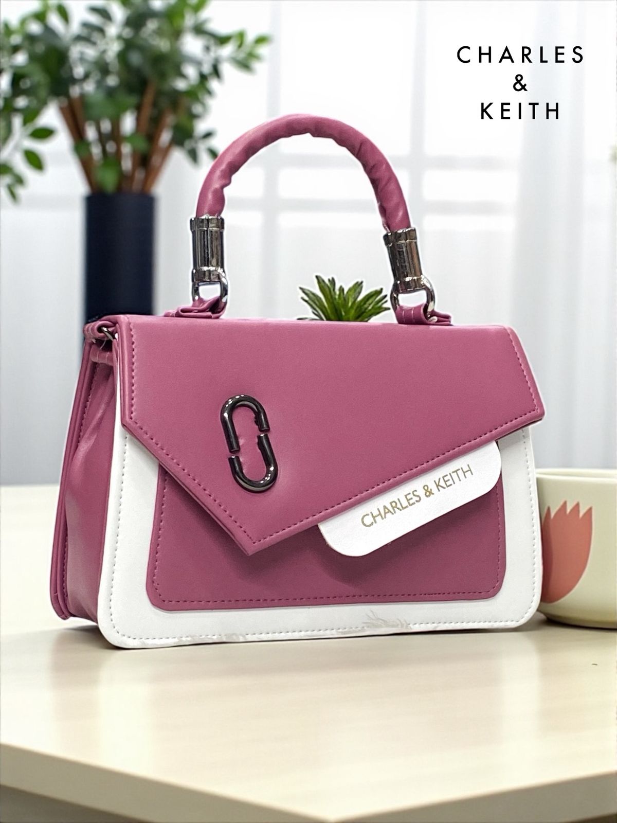 Charles & Keith PU Leather Sling Bag – Stylish Crossbody