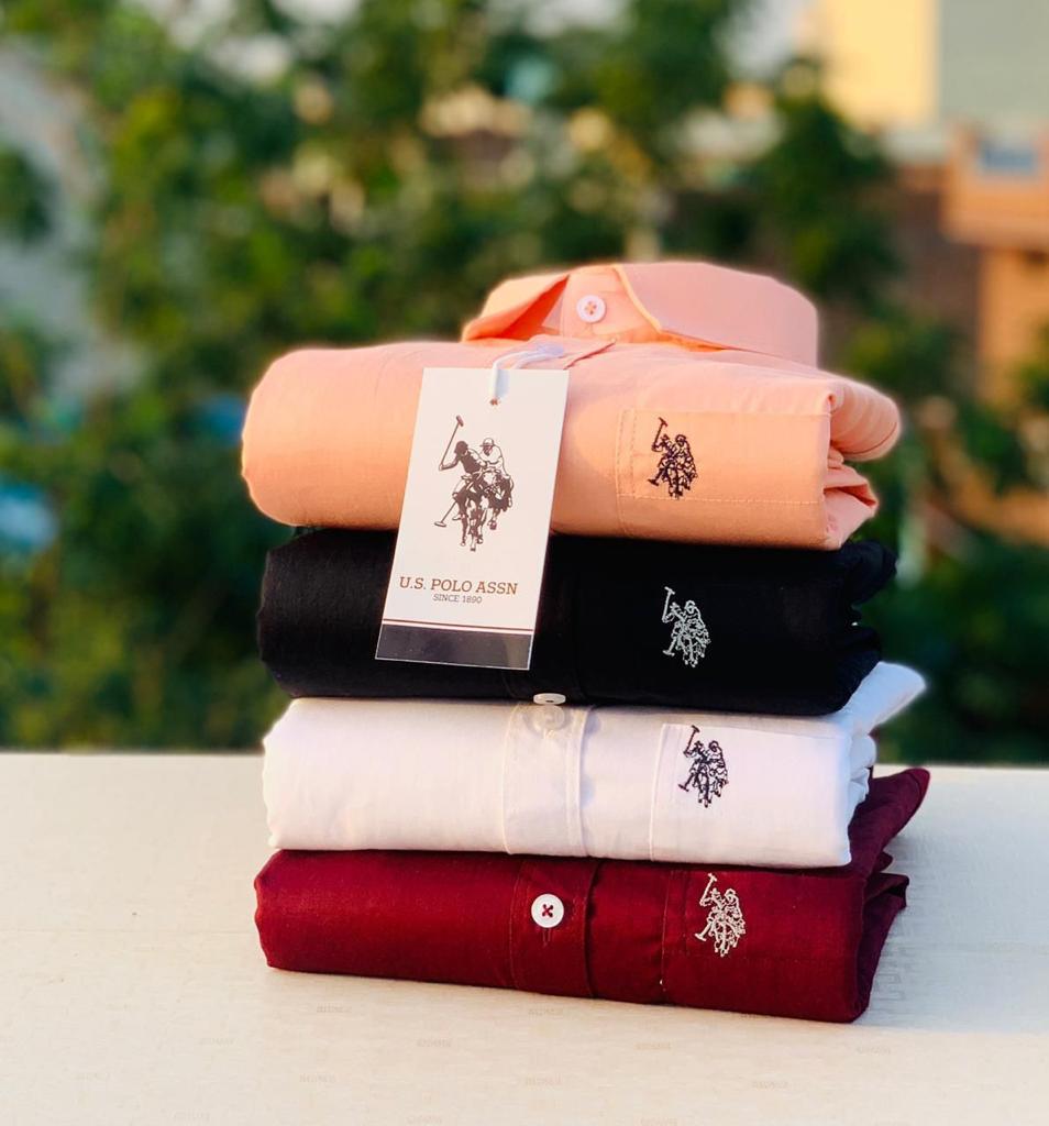 Men’s Cotton Shirt Combo Offer – 4 Premium Full Sleeve Shirts with Embroidered Logo