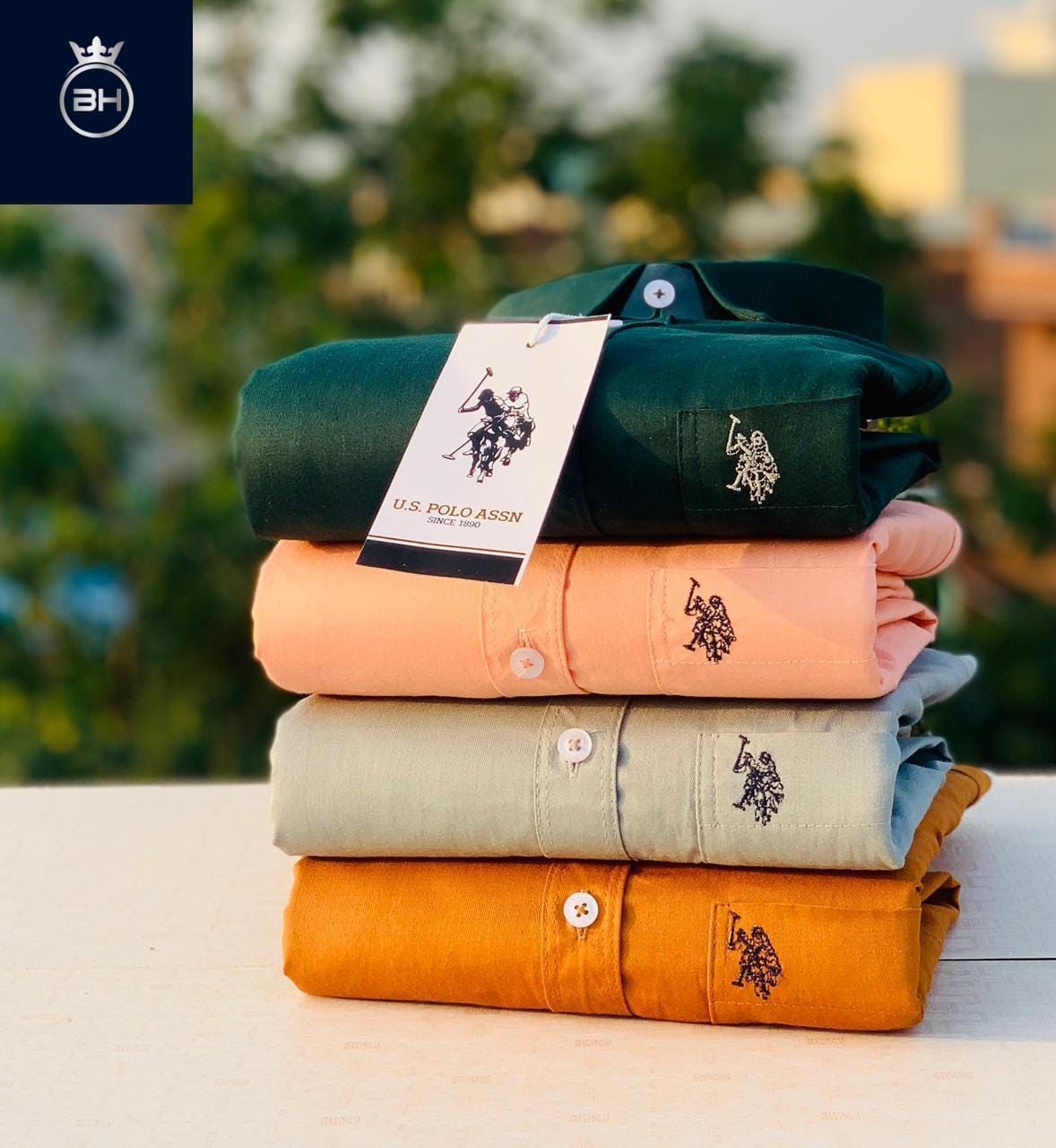 Men’s Cotton Shirt Combo Offer – 4 Premium Full Sleeve Shirts with Embroidered Logo