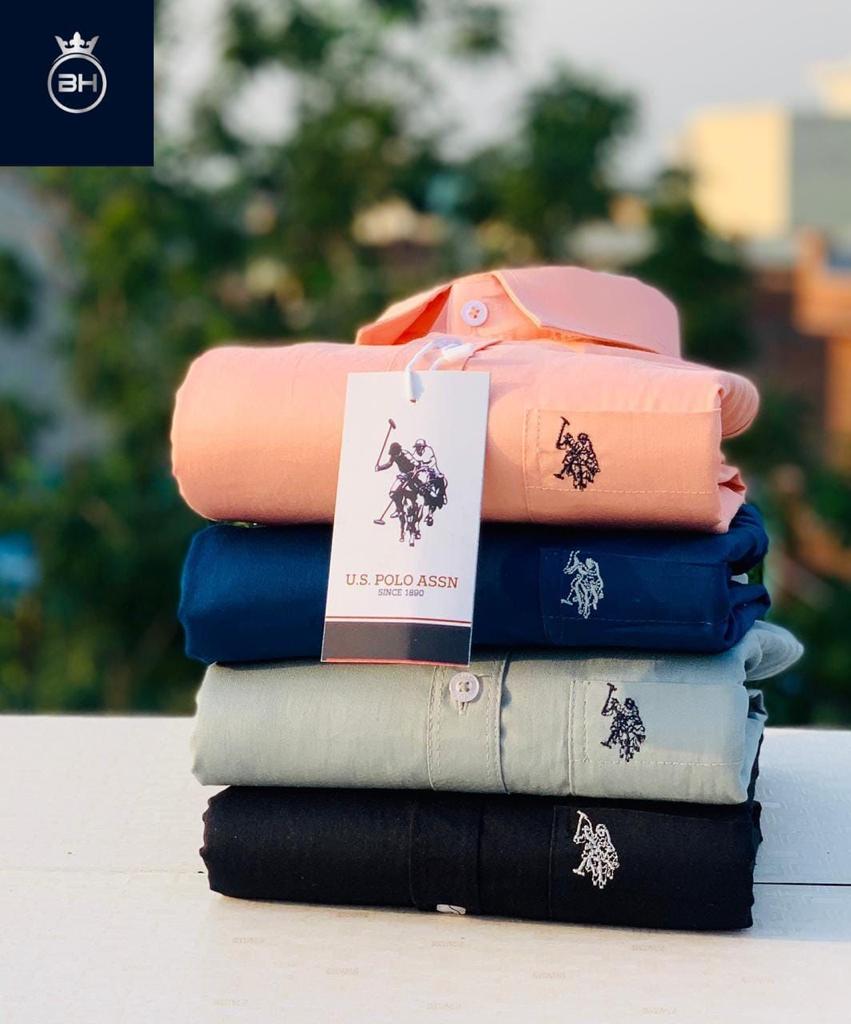 Men’s Cotton Shirt Combo Offer – 4 Premium Full Sleeve Shirts with Embroidered Logo