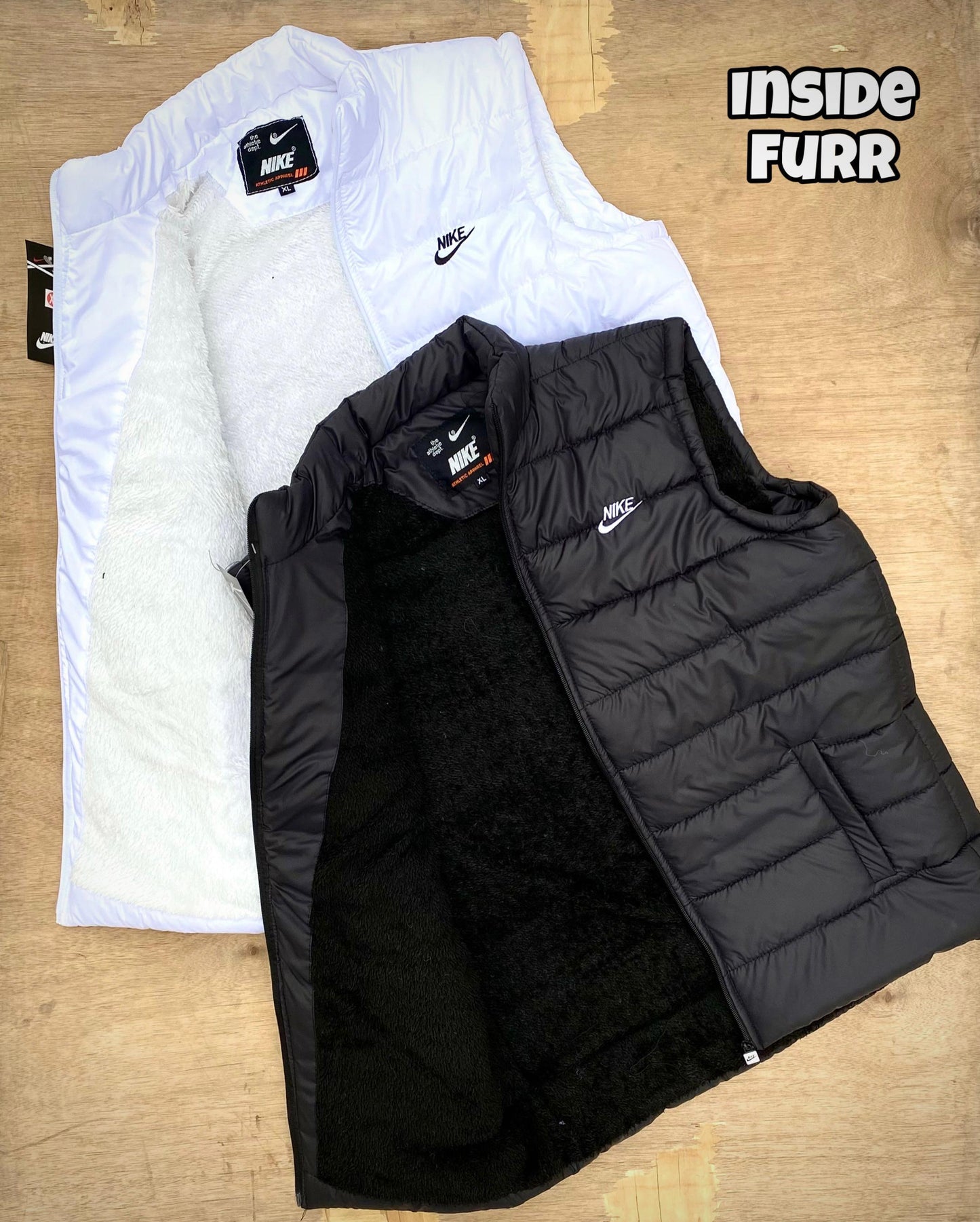 Nike Half Sleeves Winter Jacket – Warm Felt Lining, Heavy Fabric, Pockets