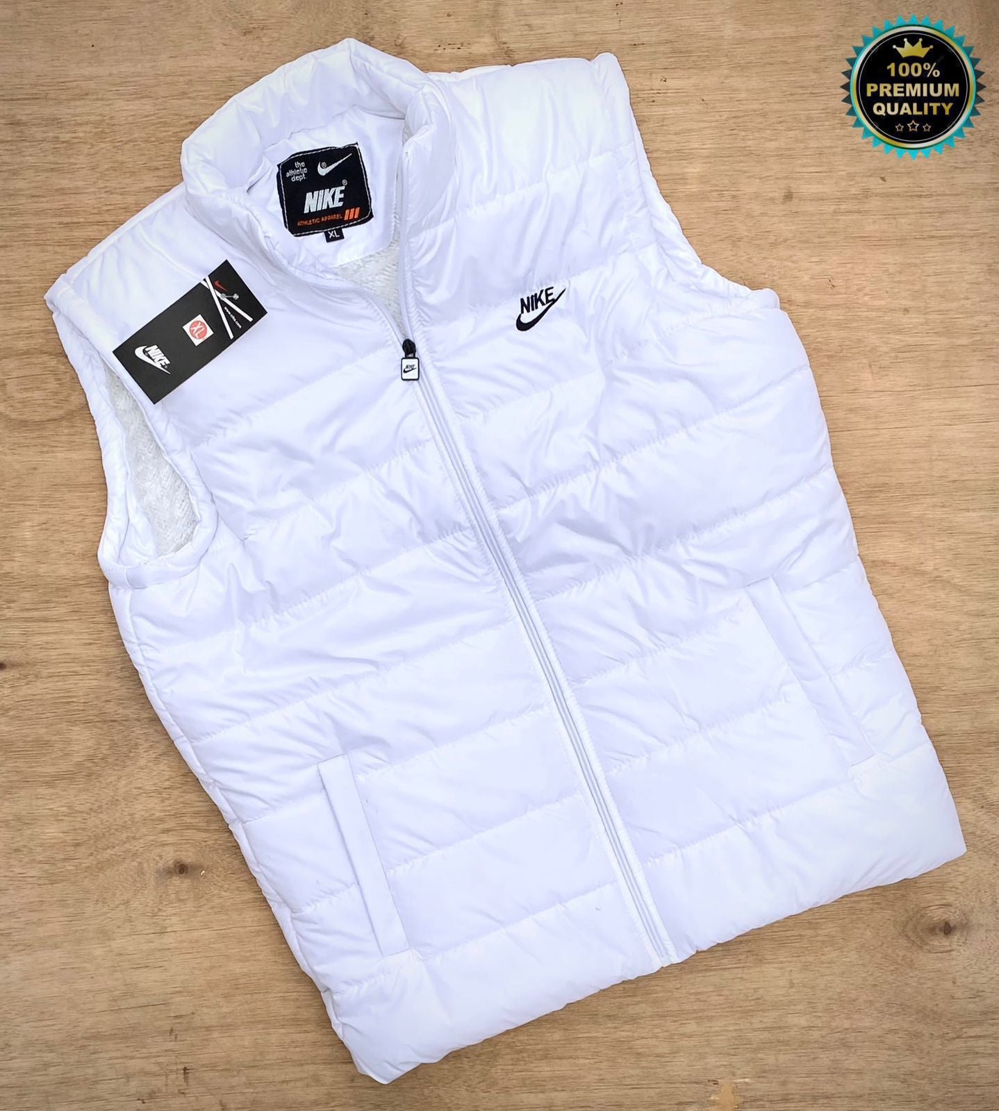 Nike Half Sleeves Winter Jacket – Warm Felt Lining, Heavy Fabric, Pockets