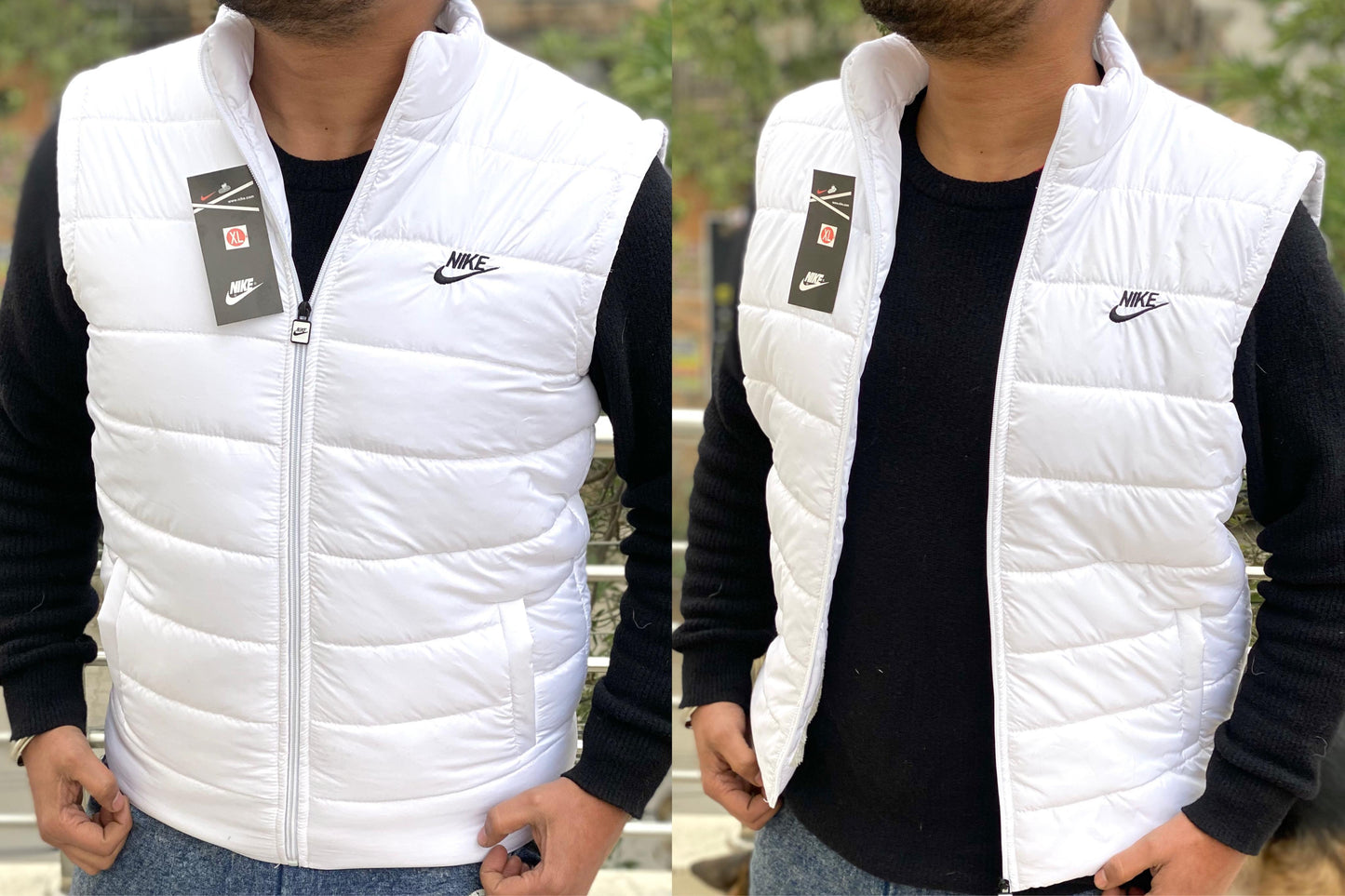 Nike Half Sleeves Winter Jacket – Warm Felt Lining, Heavy Fabric, Pockets