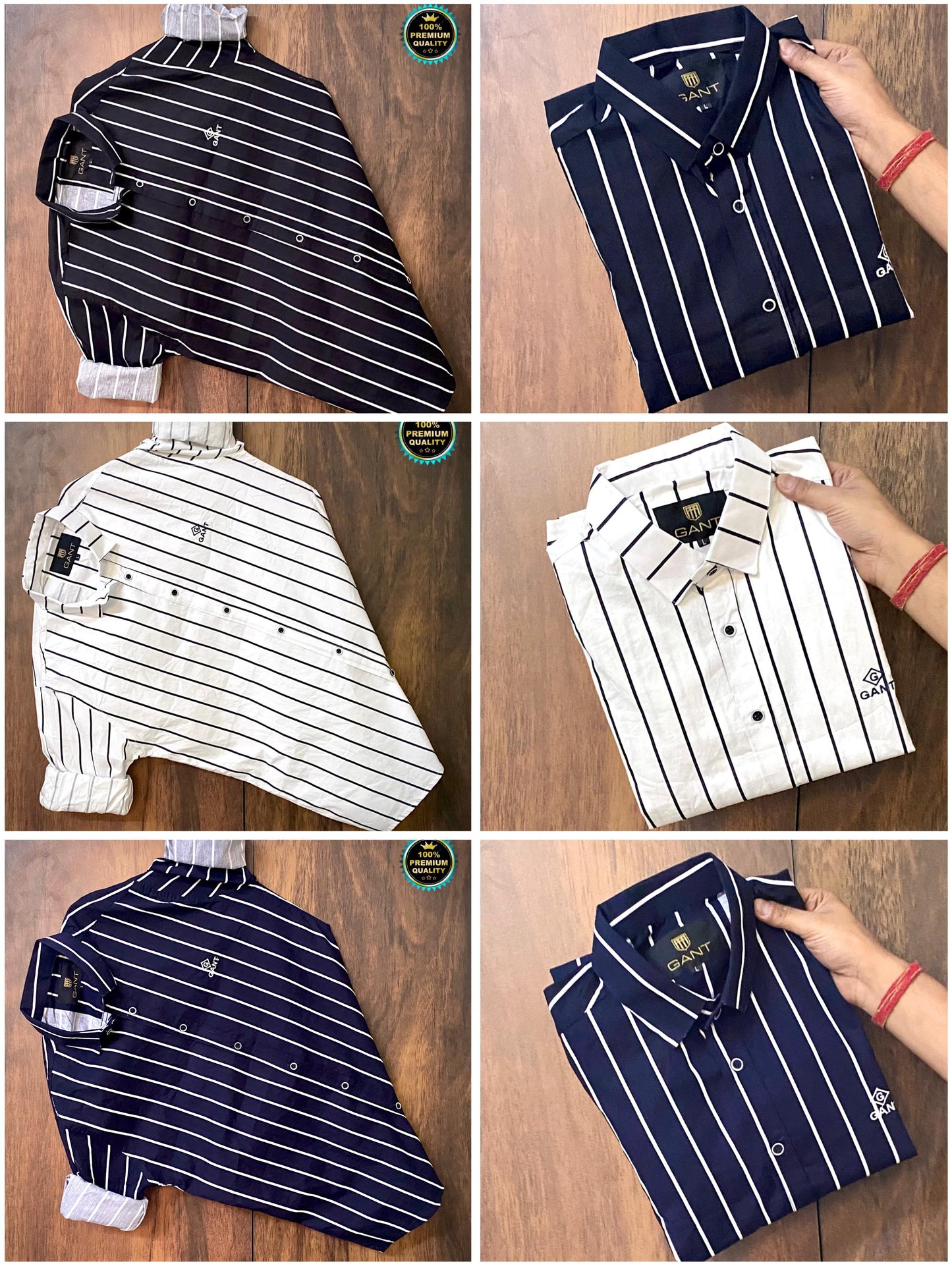 GANT Premium Lining Shirts – Cotton Full Sleeves, Slim Fit, Branded