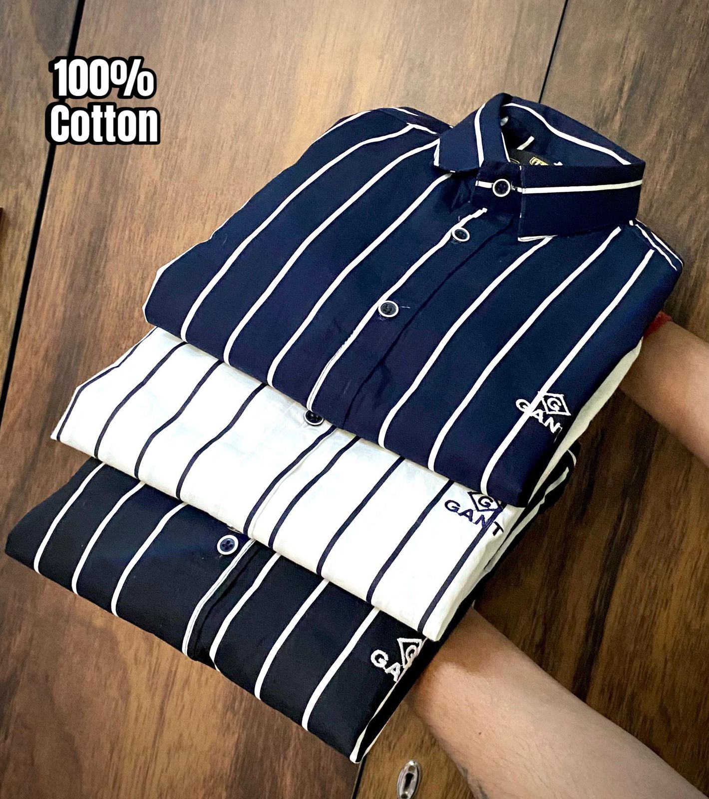 GANT Premium Lining Shirts – Cotton Full Sleeves, Slim Fit, Branded