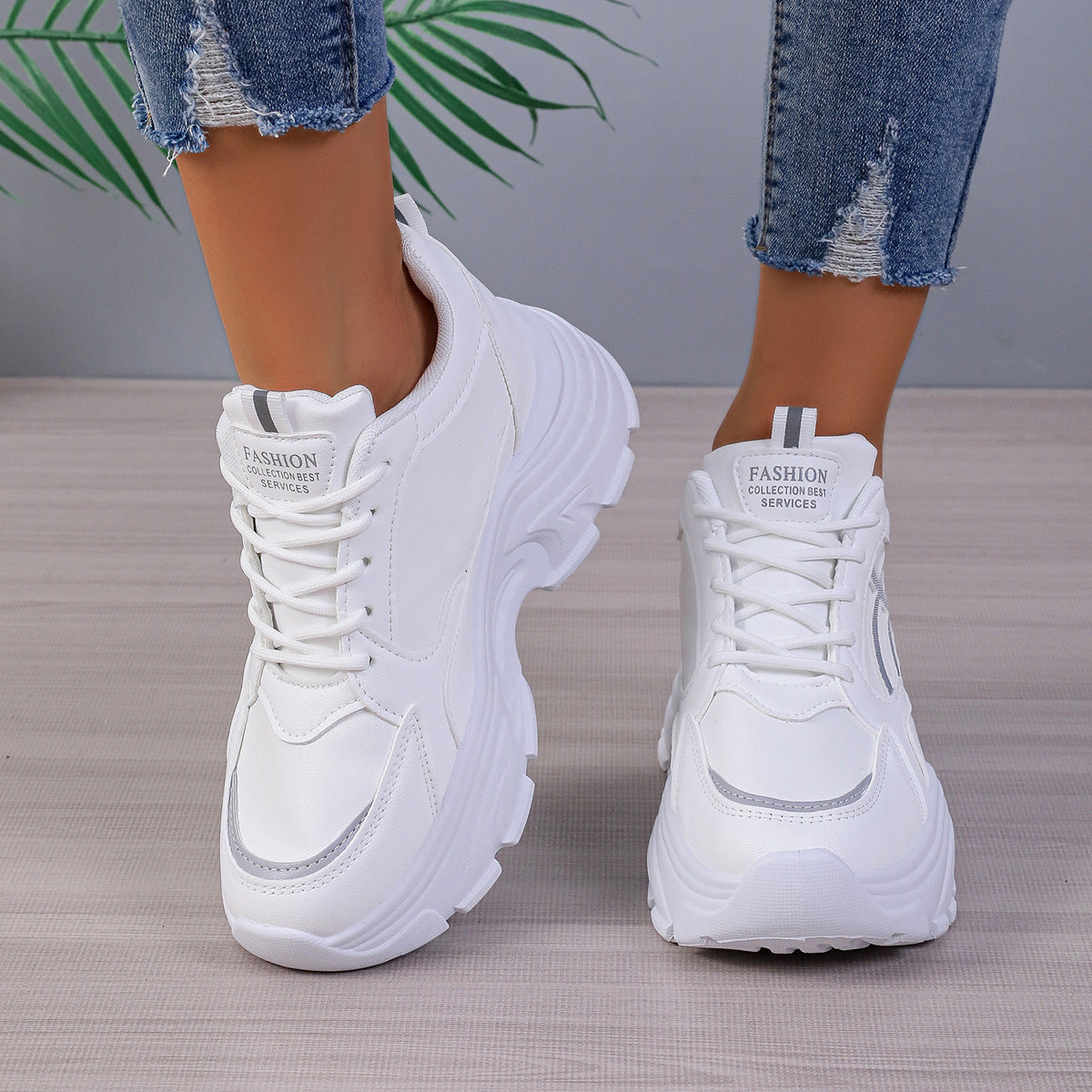 Women’s Platform Lightweight Dad Shoes – Fashion Wedge Sneakers