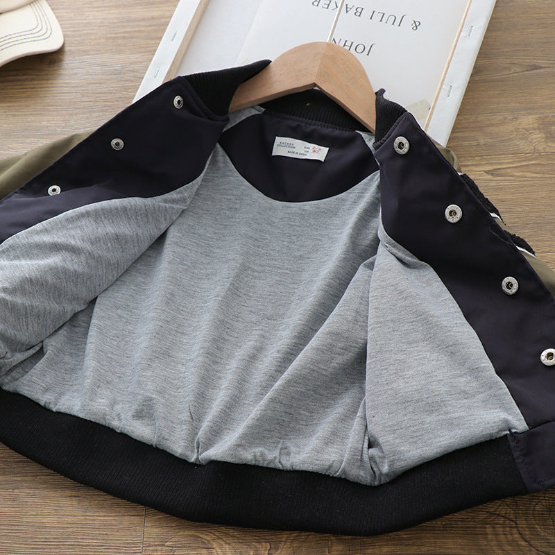 New Boys Handsome Baseball Uniform Coat – Stand Collar Jacket
